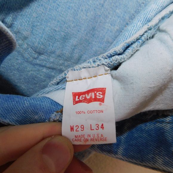 Levis 501 XX Jeans Size 29 x 34 Acid Wash USA Made 1999 Vintage 90s Faded Denim - Picture 2 of 16